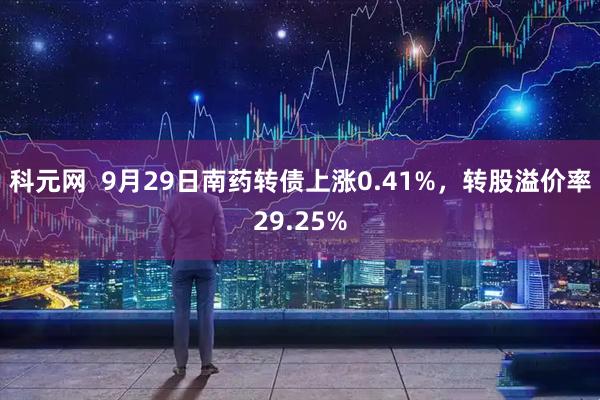 科元网  9月29日南药转债上涨0.41%，转股溢价率29.25%